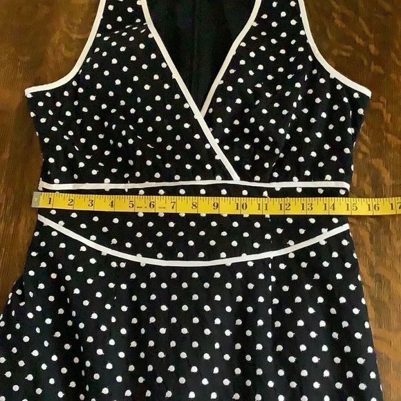 INC black and white polka dot  fit and flare dress - Picture 10 of 12